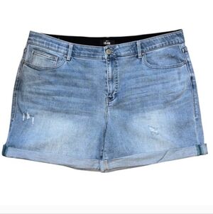 LULAROE Boyfriend Cuffed Denim Jean Shorts Plus Size 34 (16/17)